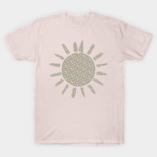 Random Pastel Flowers Sun T-Shirt